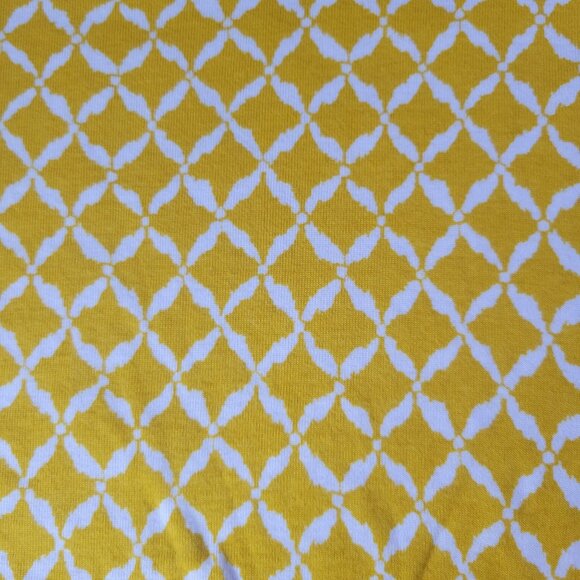 Chicos Women Yellow Diamond Pattern Causal Short Sleeve Cotton Top Size L - Picture 3 of 6